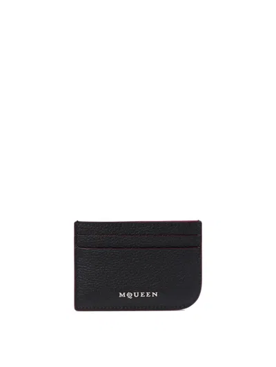 Alexander Mcqueen Logo Plaque Card Holders In Black