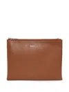 Alexander Mcqueen Logo-plaque Clutch Bag In Brown