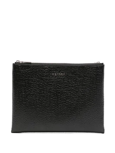 Alexander Mcqueen Logo-plaque Clutch In Black