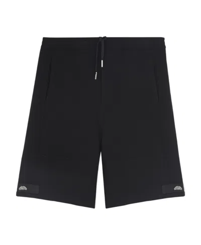Alexander Mcqueen Logo-plaque Cotton Shorts In Black