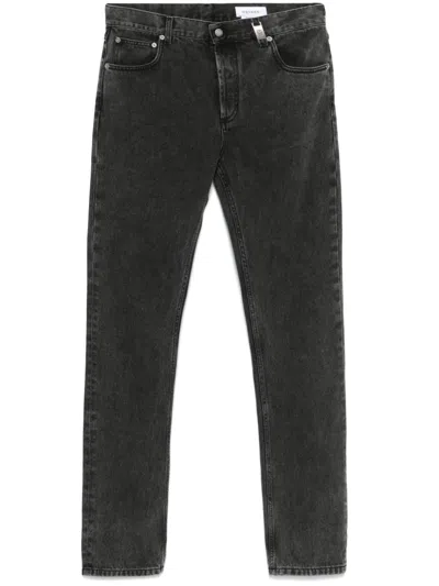 Alexander Mcqueen Logo-plaque Jeans In Grey