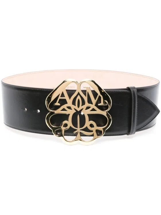 Alexander McQueen logo-plaque bracelet - Black