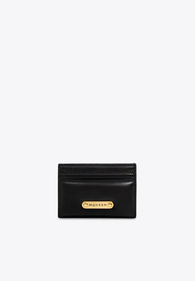 ALEXANDER MCQUEEN LOGO PLAQUE LEATHER CARDHOLDER