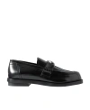 Alexander Mcqueen Logo Plaque Slip-on Penny Loafers In Black