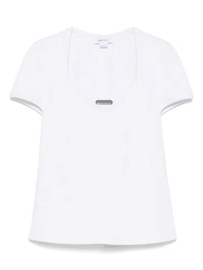 Alexander Mcqueen Logo-plaque T-shirt In White
