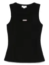 Alexander Mcqueen Ribbed Texture Sleeveless Top In Black