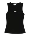 Alexander Mcqueen Ribbed Texture Sleeveless Top In Black
