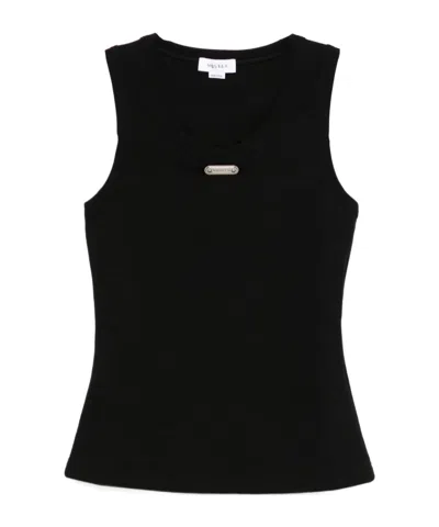 ALEXANDER MCQUEEN ALEXANDER MCQUEEN LOGO PLAQUE RIBBED TANK TOP
