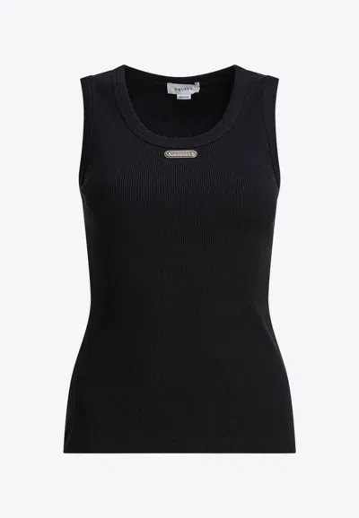 Alexander Mcqueen Logo Plaque Tank Top In Black