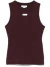 Alexander Mcqueen Logo Plaque Ribbed Tank Top In Red