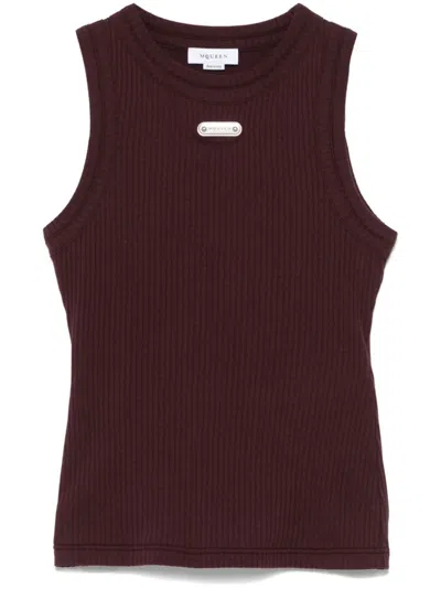 Alexander Mcqueen Logo-plaque Tank Top In Red