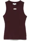 Alexander Mcqueen Logo Plaque Ribbed Tank Top In Red