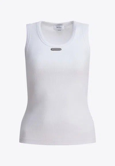 Alexander Mcqueen Logo Plaque Tank Top In White