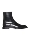 ALEXANDER MCQUEEN ALEXANDER MCQUEEN LOGO PLAQUE ZIP-UP BOOTS