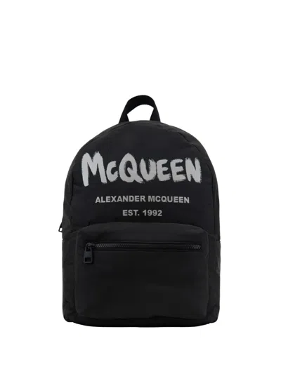 Alexander Mcqueen Logo-print Backpack In Black