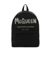 Alexander Mcqueen Black Graffiti Metropolitan Printed Backpack In Black