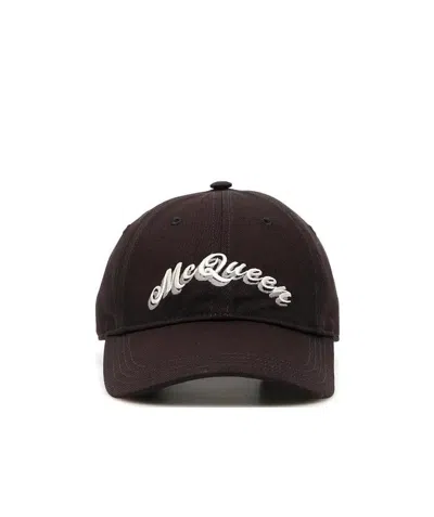 Alexander Mcqueen Logo Print Baseball Cap In Black