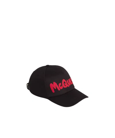ALEXANDER MCQUEEN ALEXANDER MCQUEEN GRAFFITI LOGO PRINTED BASEBALL CAP