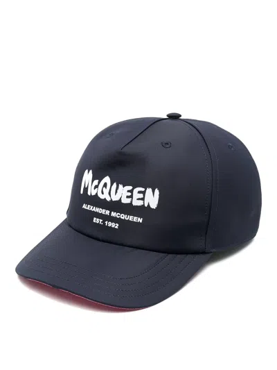 Alexander Mcqueen Logo-print Baseball Cap In Blue