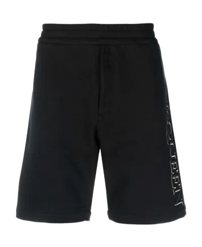 Alexander Mcqueen Logo-print Track Shorts In Black