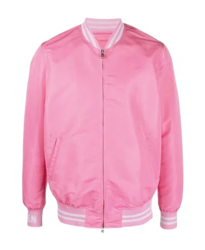 Alexander Mcqueen Logo-print Bomber Jacket In Pink