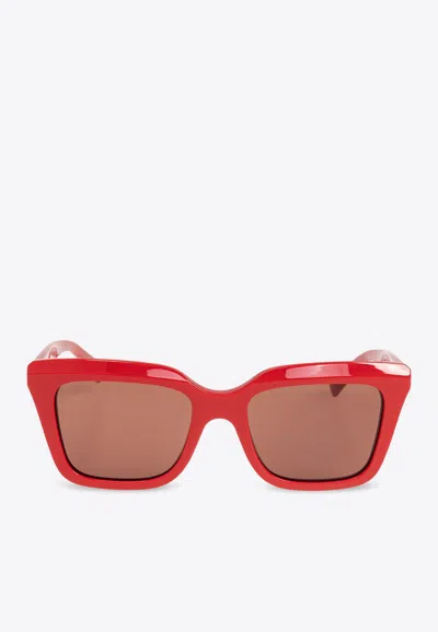 Alexander Mcqueen Logo Print Butterfly Sunglasses