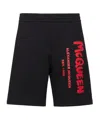 Alexander Mcqueen Alexander Mc Queen Bermuda Shorts With Selvedge Logo Band In Black