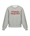 Alexander Mcqueen Logo Embroidered Crewneck Sweatshirt In Gray