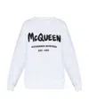 Alexander Mcqueen Printed Cotton-jersey Sweatshirt In White