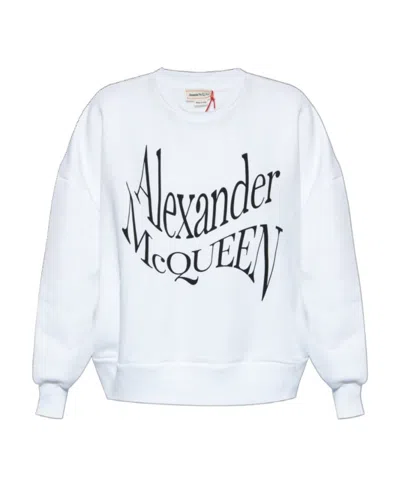 ALEXANDER MCQUEEN ALEXANDER MCQUEEN LOGO PRINTED CREWNECK SWEATSHIRT