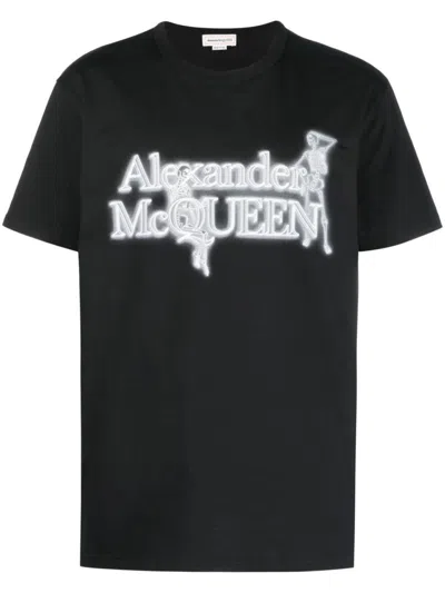 Alexander Mcqueen T-shirt In Black & White