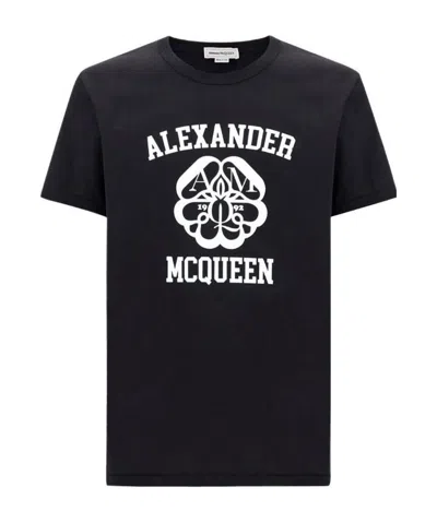 Alexander Mcqueen Logo-print Cotton T-shirt In Black