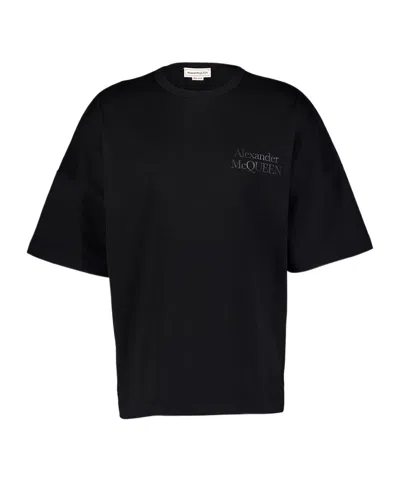 Alexander Mcqueen Logo-print Cotton T-shirt In Black