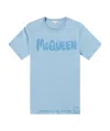 Alexander Mcqueen Logo-print Cotton T-shirt In Blue