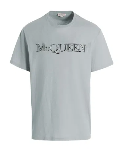 Alexander Mcqueen Logo-print Cotton T-shirt In Gray