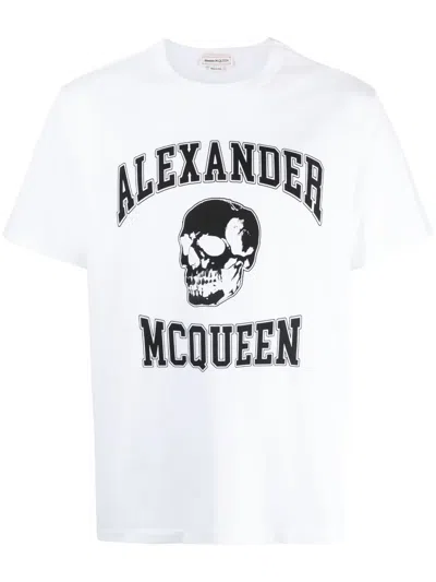 Alexander Mcqueen Alexander Mc Queen Skull Logo T Shirt In White