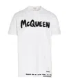 Alexander Mcqueen Mcqueen Grafitti Logo Cotton T-shirt In White