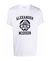 Alexander Mcqueen Flocked Cotton-jersey T-shirt In White