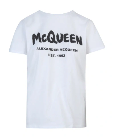 ALEXANDER MCQUEEN ALEXANDER MCQUEEN LOGO PRINTED CREWNECK T-SHIRT