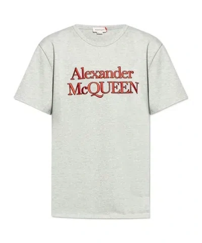 Alexander Mcqueen Logo-print Cotton T-shirt In White
