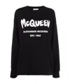 Alexander Mcqueen Graffiti Print Crew Neck Sweatshirt In Black