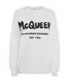 Alexander Mcqueen Printed Cotton-jersey Sweatshirt In White