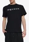 Alexander Mcqueen Logo Print Crewneck T-shirt In Black