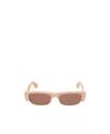 Alexander Mcqueen Logo Print Rectangle Sunglasses In Pink