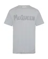 Alexander Mcqueen Alexander Mc Queen Graffiti T Shirt In Gray