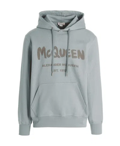 ALEXANDER MCQUEEN LOGO PRINT DRAWSTRING HOODIE