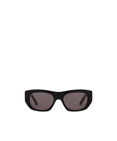 Alexander Mcqueen Logo-print Geometric-frame Sunglasses In Black