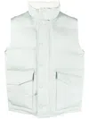 Alexander Mcqueen Structured Sleeveless Jacket With Front Flap Pockets In Green