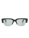 Alexander Mcqueen Logo-print Half-rim Sunglasses In Schwarz