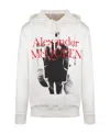 Alexander Mcqueen Printed Hooded Sweatshirt In White